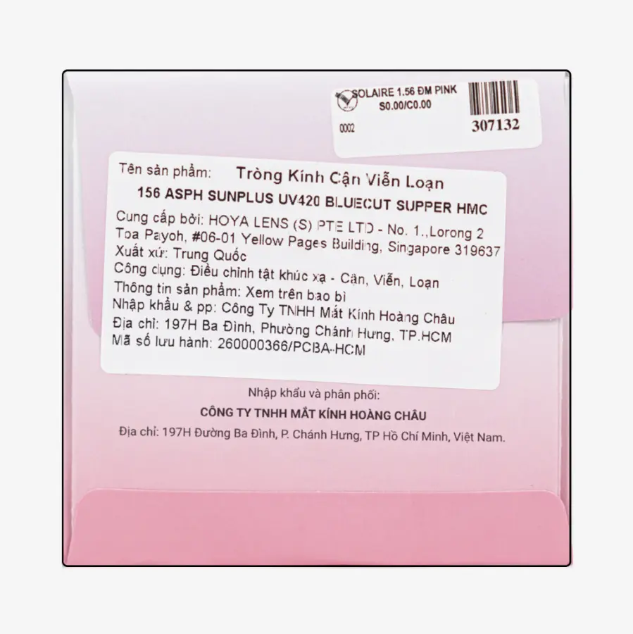 SOLAIRE 1.56 ĐỔI MÀU PINK